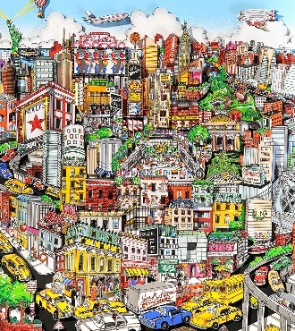 Just a cab ride crosstown - 63 x 63 cm - Sérigraphie 3D