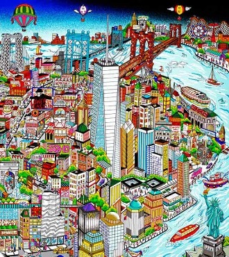Manhattan…Island of hopes and dreams - 175 x 71 cm - Sérigraphie 3D