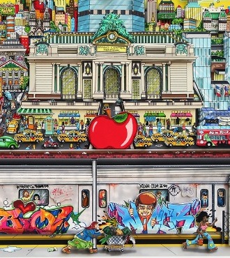 Hot town summer in the city 1970’s NYC - 91 x 51 cm - Sérigraphie 3D