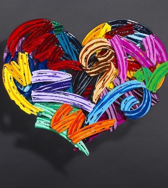 Every stroke count - 109 x 90 / 61 x 53 cm - Sculpture murale 3D en métal découpée au laser