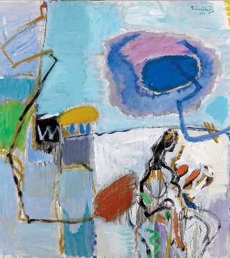 Woman reading - 130 x 130 cm - Technique mixte sur toile
