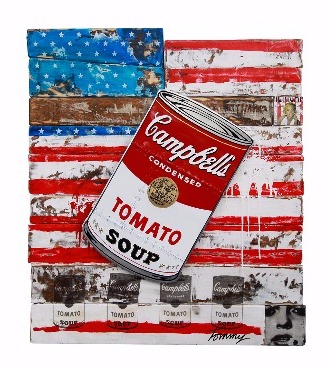Campbell soup - 85 x 110 cm - Technique mixte sur bois
