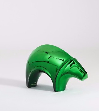 Ours vert - 22 x 37 cm – Bronze poli miroir
