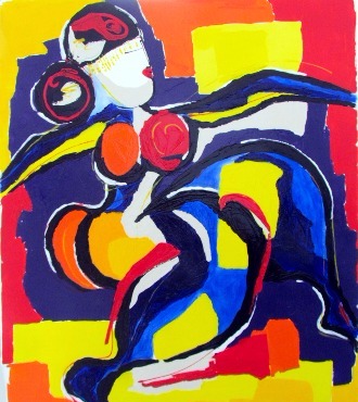 Danseuse - 100 x 81 cm - Technique mixte sur toile