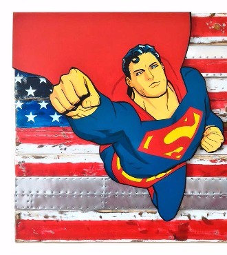 Son of kryptonite - 90 x 105 cm - Technique mixte sur bois
