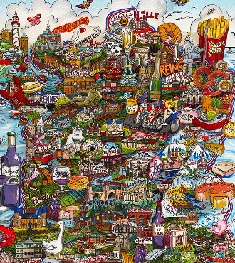 A taste of French gastronomie - 36 x 51 cm - Sérigraphie 3D