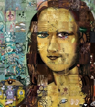 Un air de Mona - 100 x 100 cm - Photographie sur aluminium