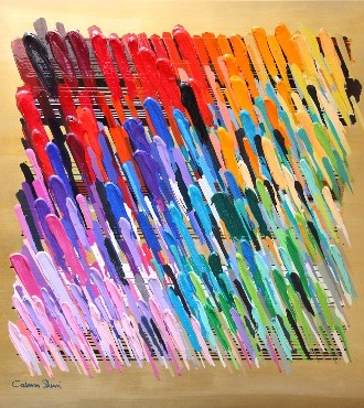 Golden era - 100 x 100 cm - Laque sur aluminium