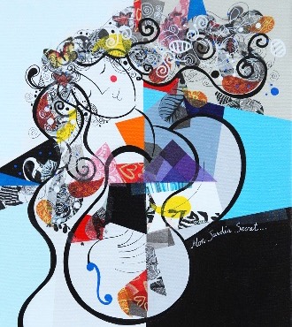 Mon jardin secret - 40 x 50 cm - Acrylique sur toile