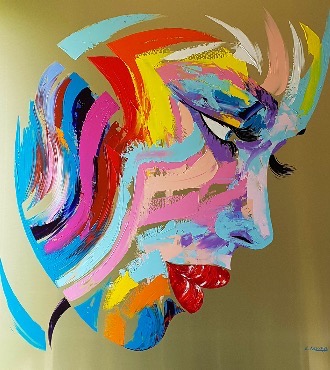 Emily - 120 x 120 cm - Acrylique sur aluminium