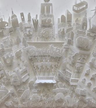 Fifty shades of Broadway - White - 85 x 70 cm - Sérigraphie 3D