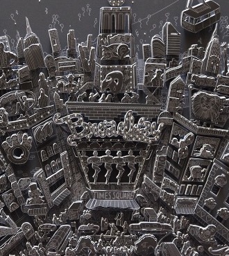 Fifty shades of Broadway - Black - 85 x 70 cm - Sérigraphie 3D