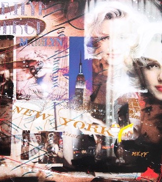 Monroe - 120 x 120 cm - Technique mixte sur toile
