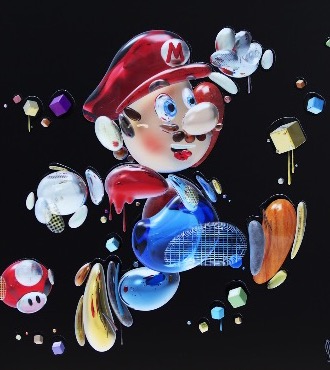 Marioooo - 100 x 100 cm - Oeuvre digitale originale sur toile - vendue
