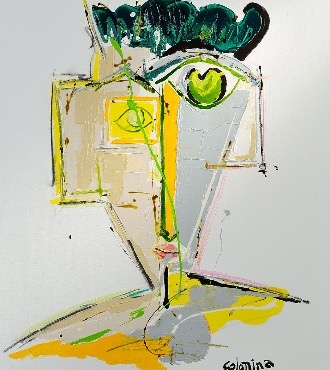 Le balafré - 92 x 73 cm - Technique mixte sur toile