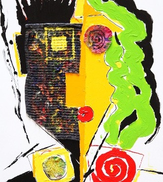 Androgyne - 92 x 73 cm - Technique mixte sur toile