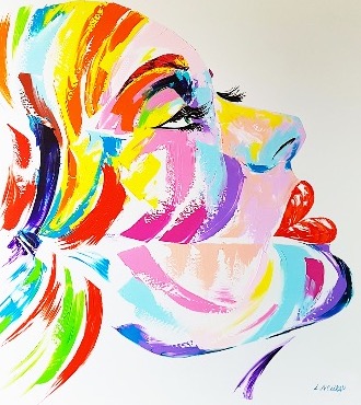 Alexia - 100 x 100 cm - Acrylique sur aluminium
