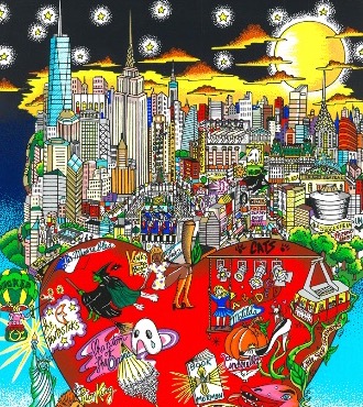 Broadways big apple night - 27 x 38 cm - Sérigraphie 3D