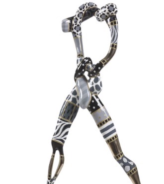 The walking man B&W - Homage to Rodin - 83 x 63 x 30 cm - Sculpture en bronze