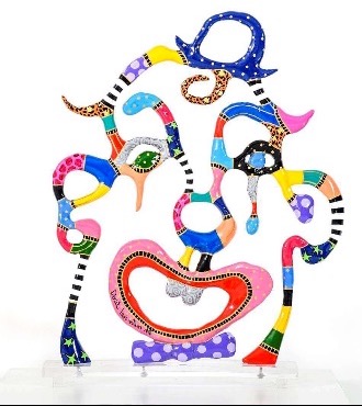 The Clown - 55 x 64 x 10 cm - Sculpture en aluminium