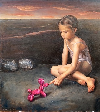 Rencontre - 90 x 90 cm - Huile sur toile