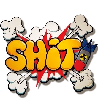 Shit - 100 x 122 cm - Sculpture murale 3D métal découpée au laser