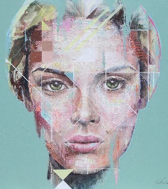 Juliette - 120 x 120 cm - Technique mixte sur toile