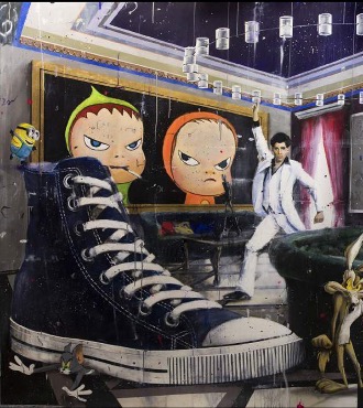Great John - 200 x 400 cm - Peinture à l'huile, acrylique et encre