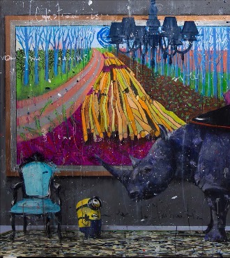 Heavy Shoe - 140 x 200 cm - Peinture à l'huile, acrylique et encre