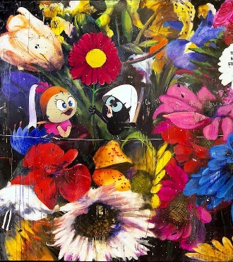 Roses' Thief - 160 x 260 cm - Peinture à l'huile, acrylique et encre