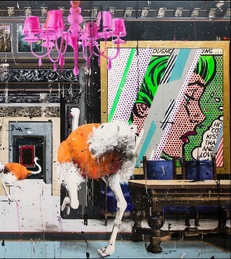 I'm Thinking About It - 100 x 150 cm - Peinture à l'huile, acrylique et encre