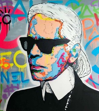 Karl Lagerfeld Chanel Icon - 120 x 180 cm - Technique mixte sur toile