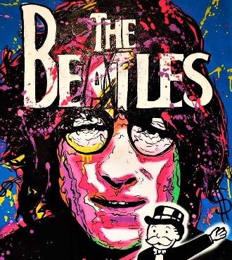 Lennon Monopoly The Beatles - 102 x 76 cm - Technique mixte sur toile