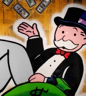 Monopoly On $ Bag - 102 x 152 cm - Technique mixte sur toile