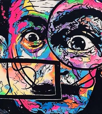 Salvador Dali $ Magnifying Glass Icon - 70 x 122 cm - Technique mixte sur toile