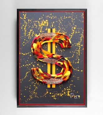 A$ $OON A$ PO$$IBLE - SPLASH - 100 x 70 cm - Plumes et dessin
