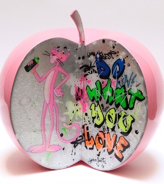 Pinkish apple - 23 cm - Sculpture en céramique