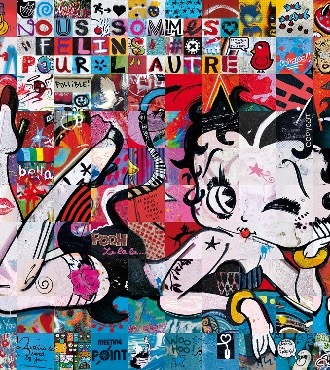 Betty Boop - 100 x 100 cm - Photographie sur aluminium, résine