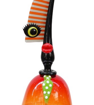 Spiny Orange - Sculpture en verre - 58 cm