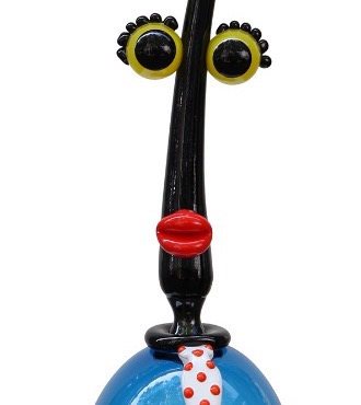 Spiny Bleu - Sculpture en verre - 64 cm