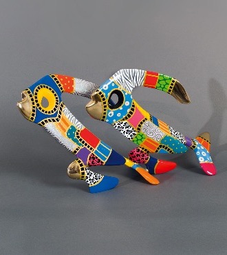 Poisson - 31 x 62 x 19 cm - Sculpture en bronze