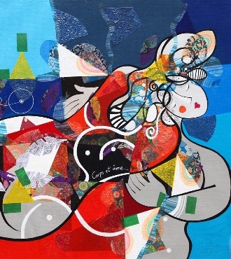 Corps et âme - 60 x 70 cm - Acrylique sur toile