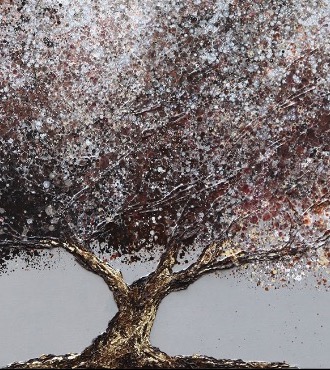 Racines 399 A - 50 x 150 cm - Huile sur toile