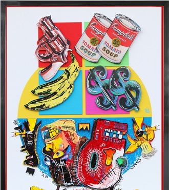 Basquiat / Warhol - 50 x 70 cm - Technique Mixte
