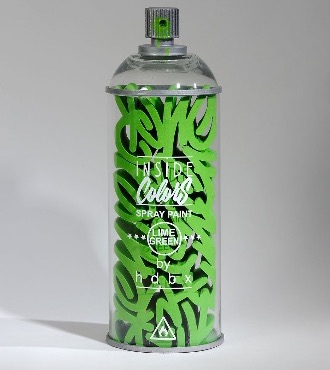 Green Spray Can - 58 x 20 cm - Sculpture en verre et en résine