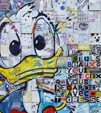 Les seuls beaux yeux sont ceux qui vous regardent avec tendresse - 100 x 100 cm - Photographie sur aluminium, résine