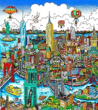 High Above New York City - 48 x 37 cm - Sérigraphie 3D