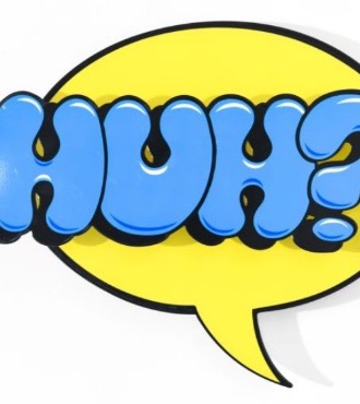 Huh ?! - 70 x 100 cm - Sculpture murale 3D en métal découpée au laser