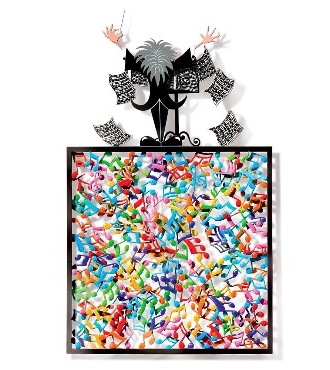 Thinking outside the box # Conductor - 51 x 85 cm - Sculpture murale 3D en métal découpée au laser