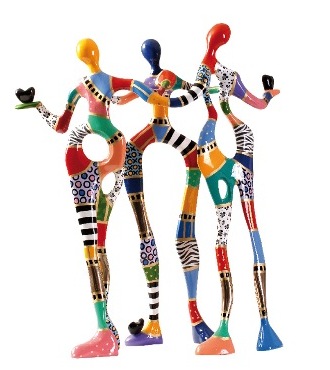 Millenium grace - inspiré des "Trois graces" de Raphael - 60 x 90 x 65 cm - Sculpture en bronze